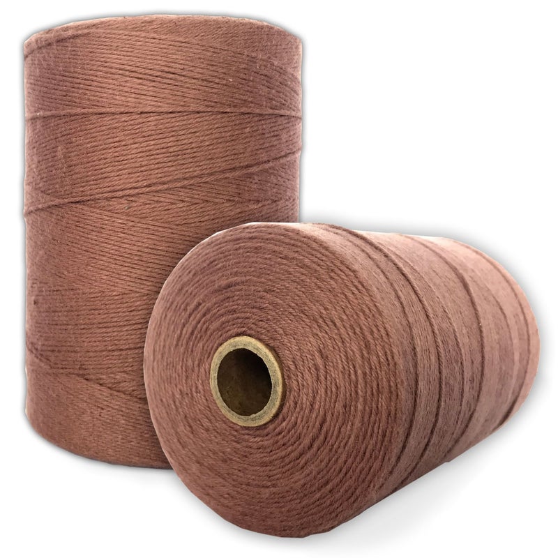 Paper Farm 100% Cotton Loom Warp Thread (Brown), 8/4 Warp Yarn (800 Yards), Perfect for Weaving: Carpet, Tapestry, Rug, Blanket or Pattern - Warping Thread for Any Loom - Image 1